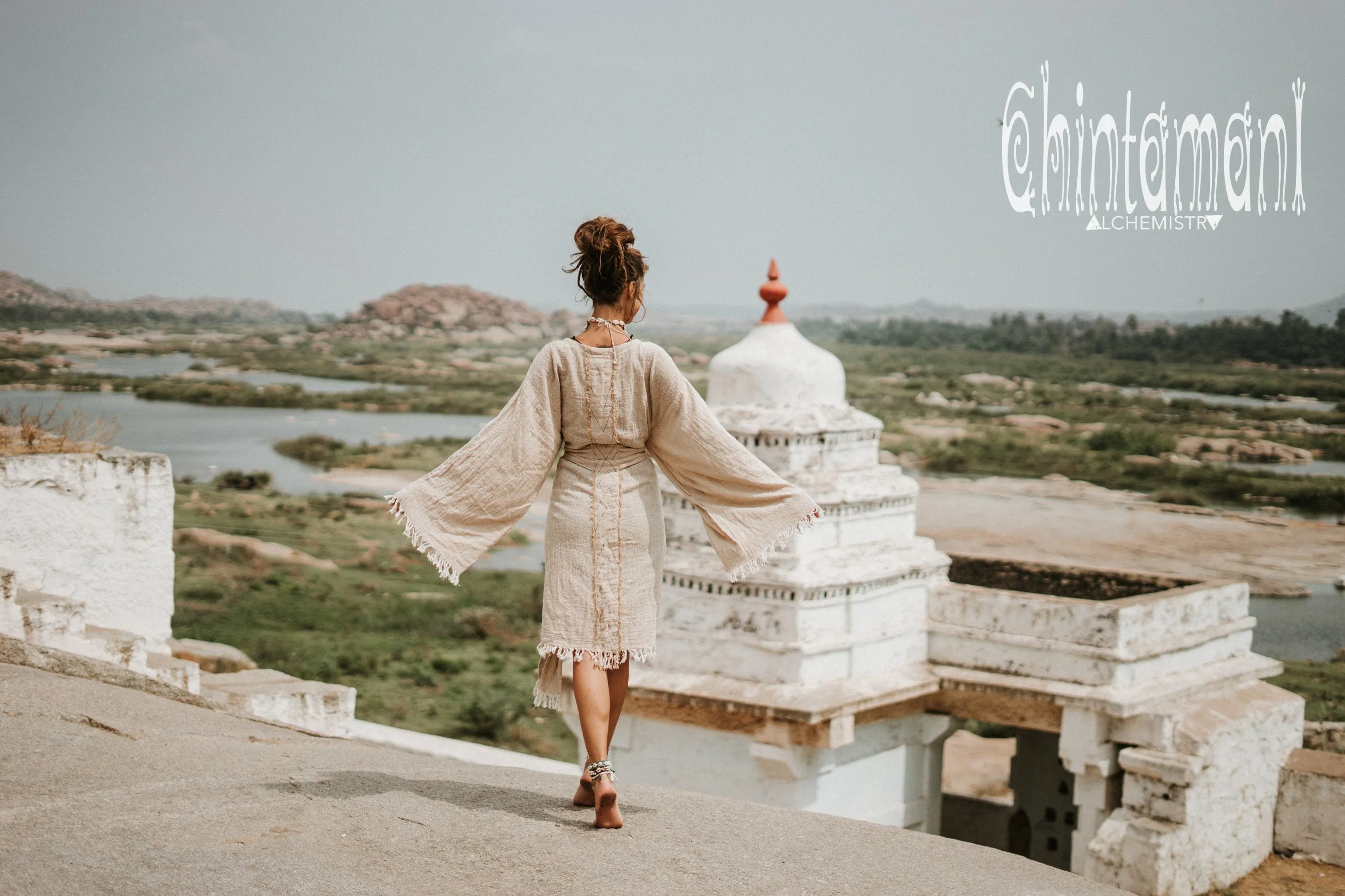 Raw Cotton Gypsy Kimono Robe ∆ Wide Sleeve Boho Kaftan Dress ∆ Goddess Kimono Cardigan ∆ Nomad Organic Wrap Jacket ∆ Tulum Women Coat/ Beige