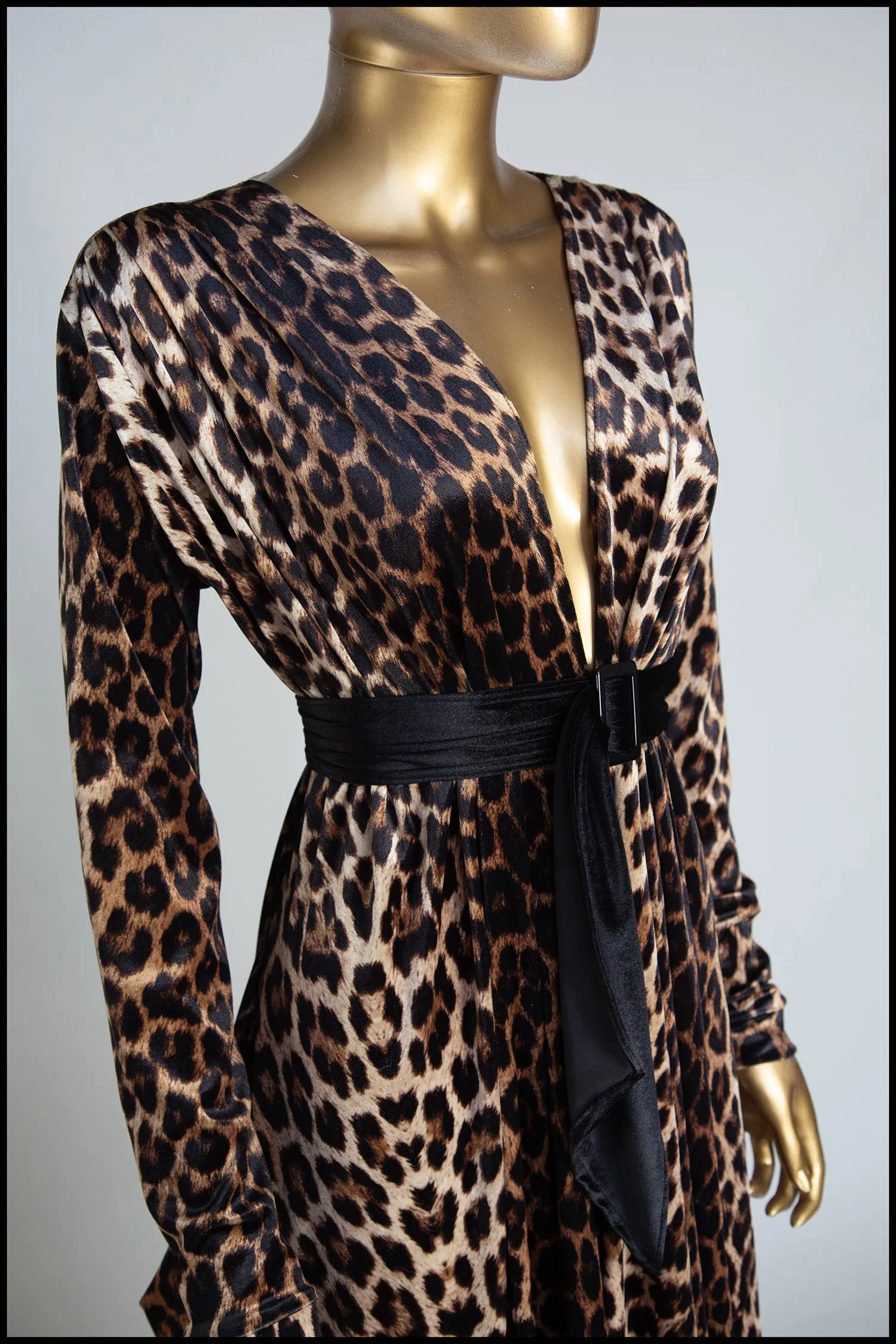 RESERVED Vampess - Leopard Print Velvet Gown