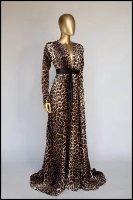 RESERVED Vampess - Leopard Print Velvet Gown