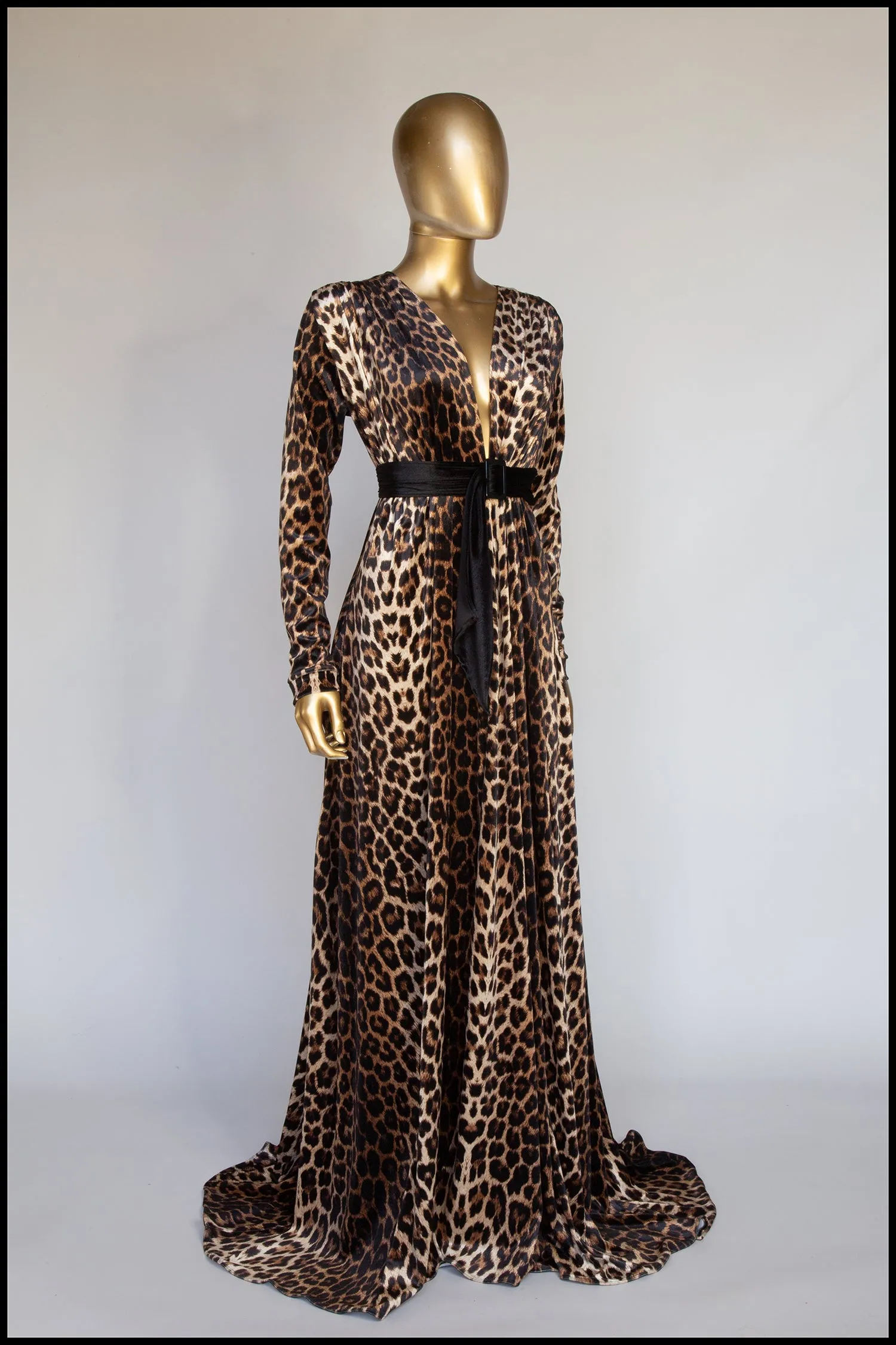 RESERVED Vampess - Leopard Print Velvet Gown