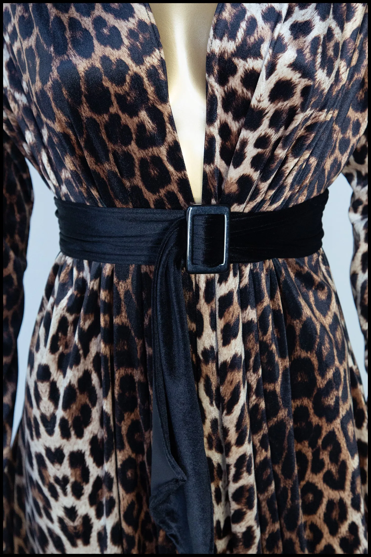 RESERVED Vampess - Leopard Print Velvet Gown