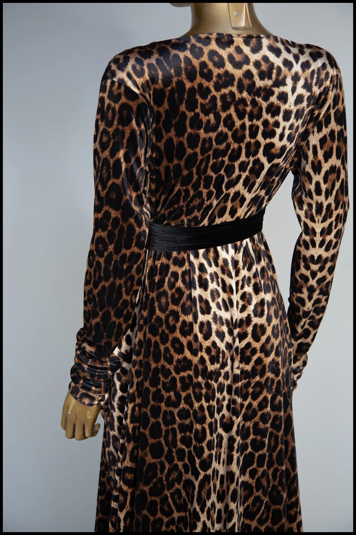 RESERVED Vampess - Leopard Print Velvet Gown