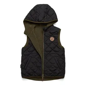 Reversible Hooded Yeti Vest (Black/Khaki)