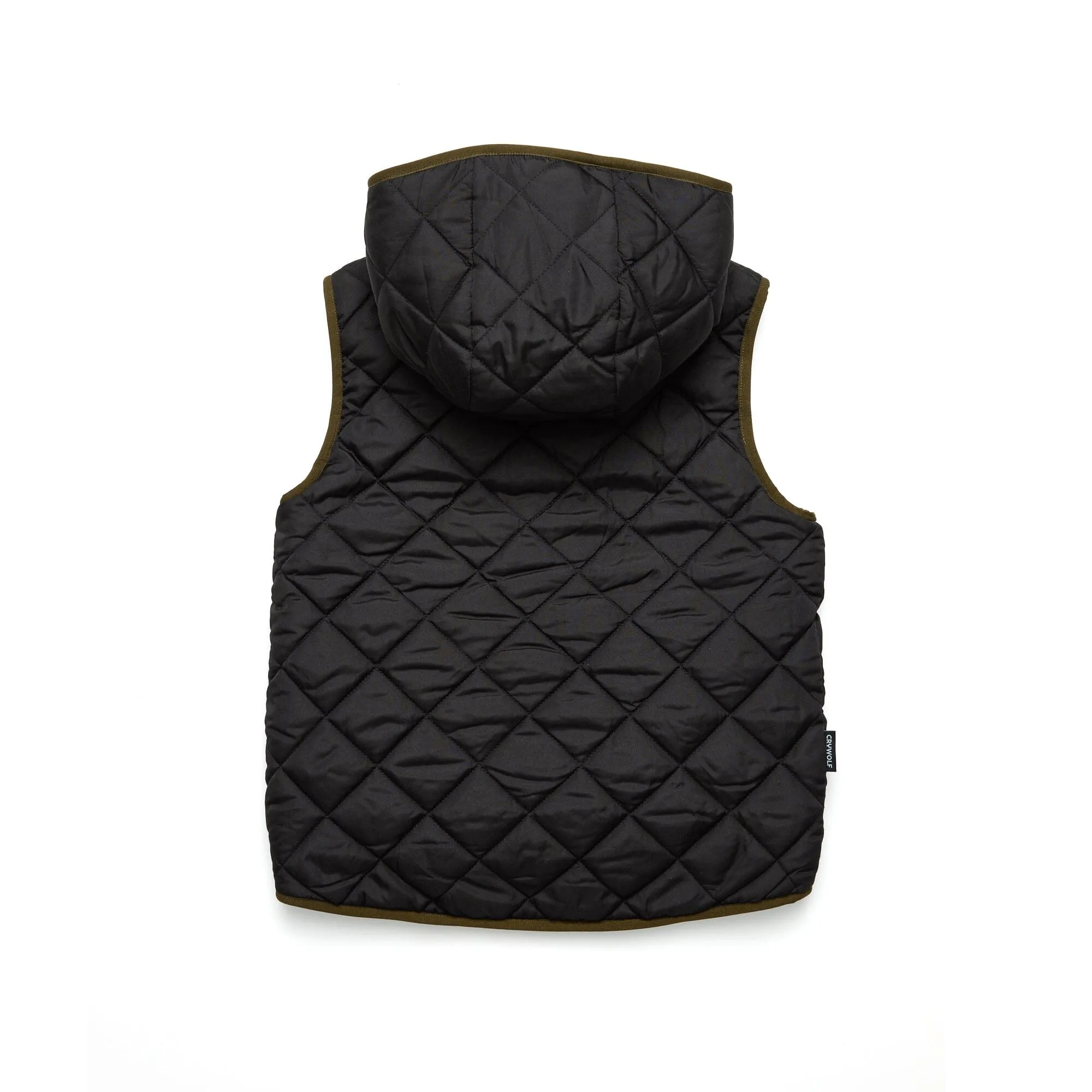 Reversible Hooded Yeti Vest (Black/Khaki)