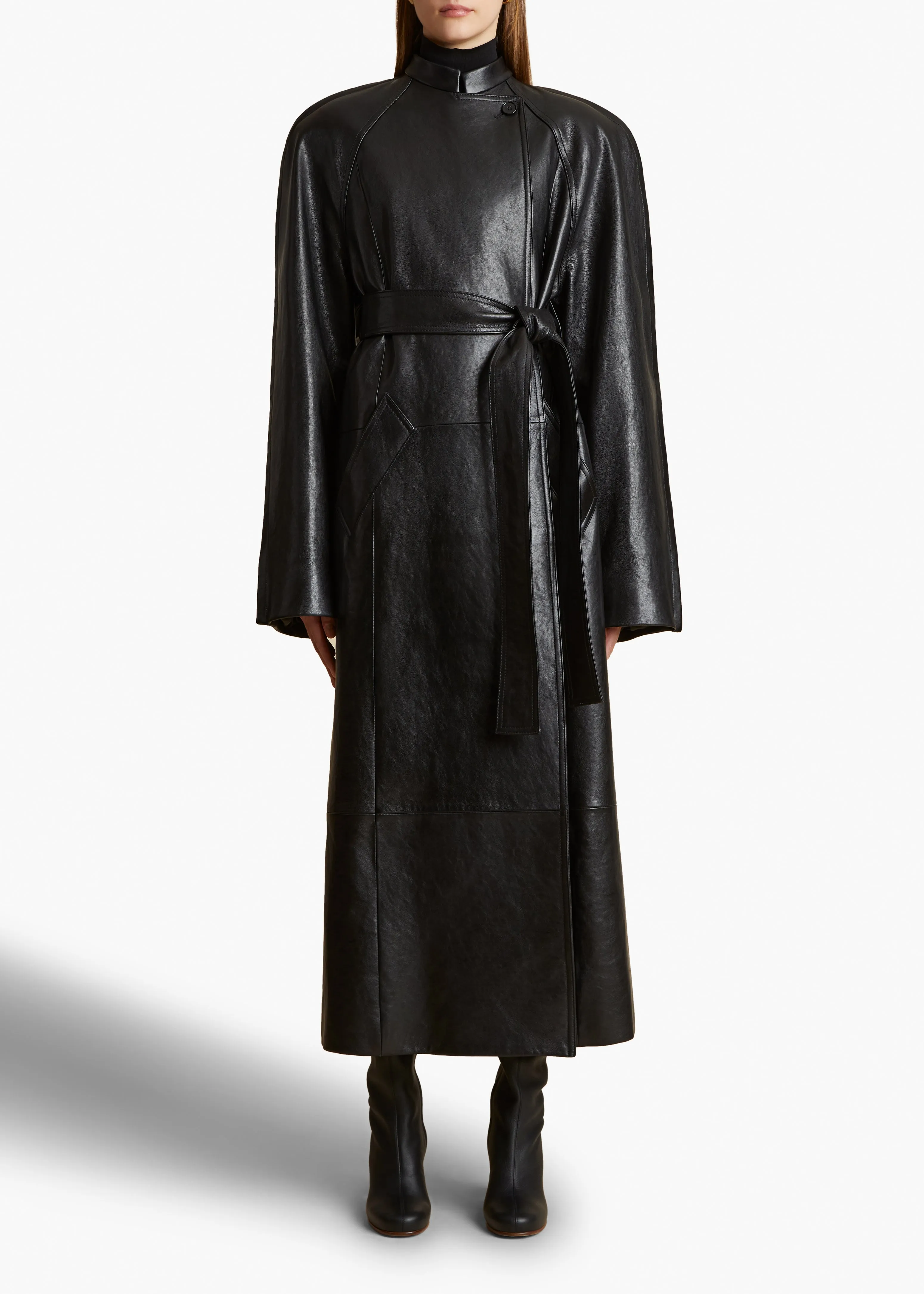 Rothen Coat in Black Leather