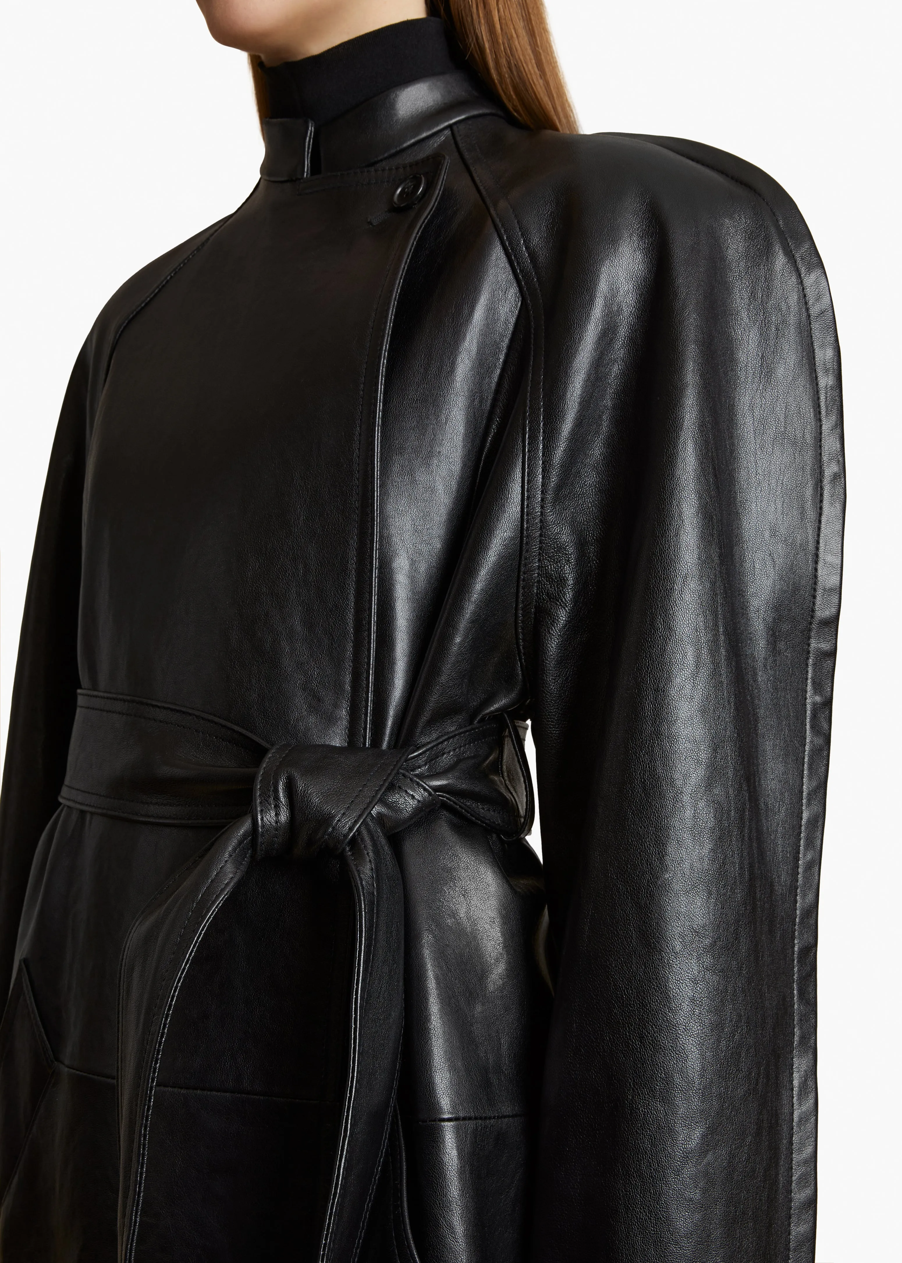 Rothen Coat in Black Leather