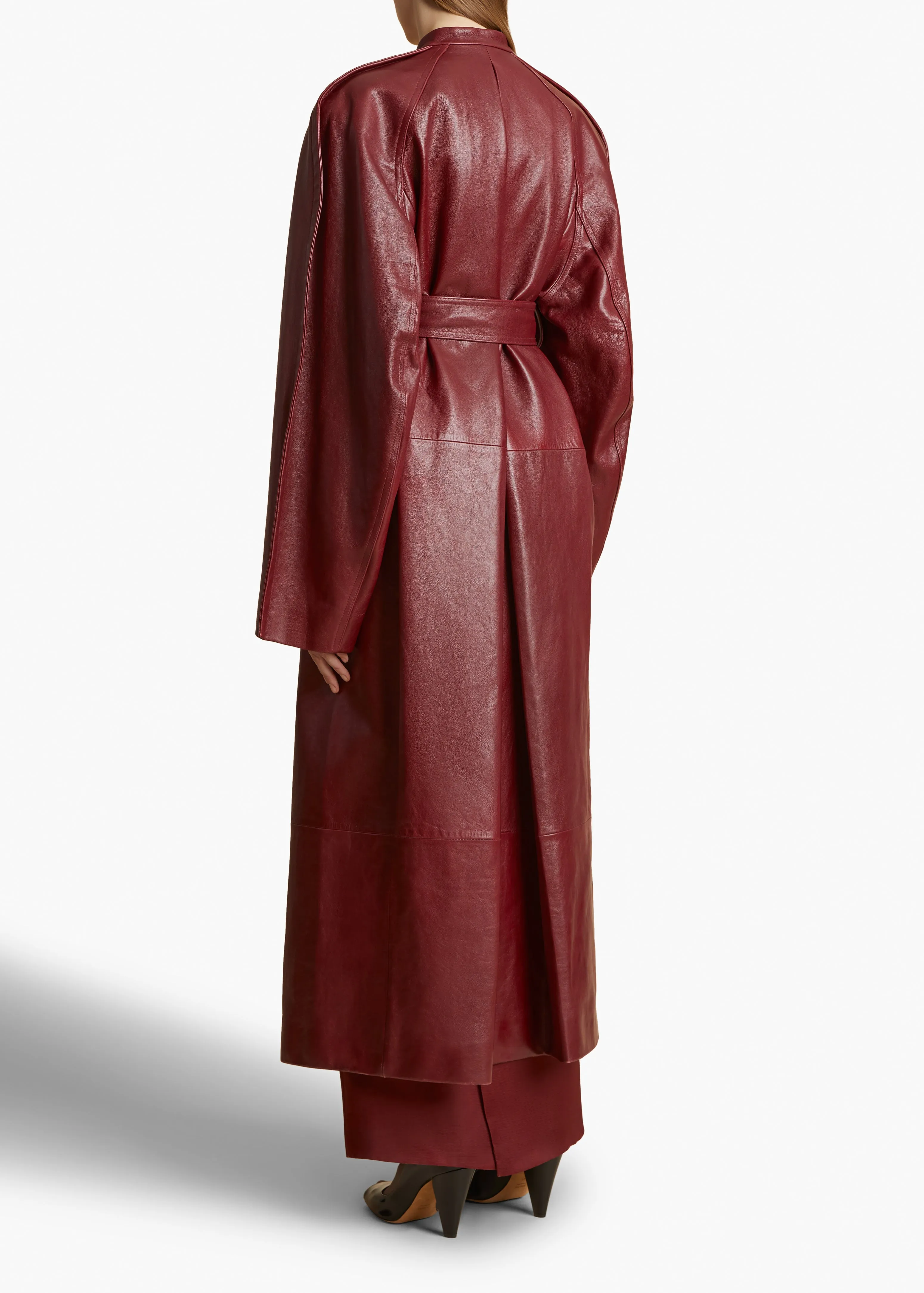 Rothen Coat in Oxblood Leather