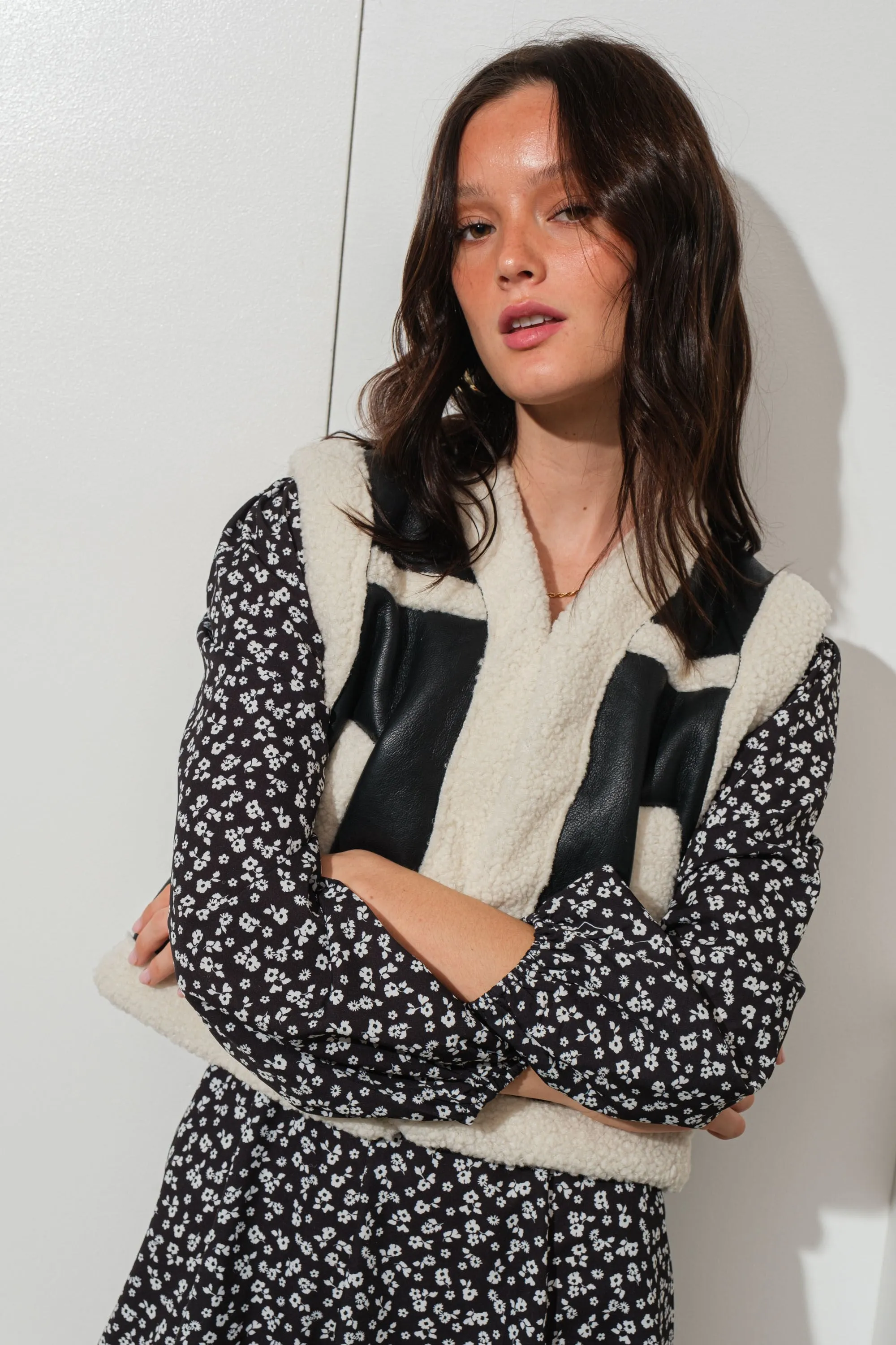 Shearling Faux Leather Vest