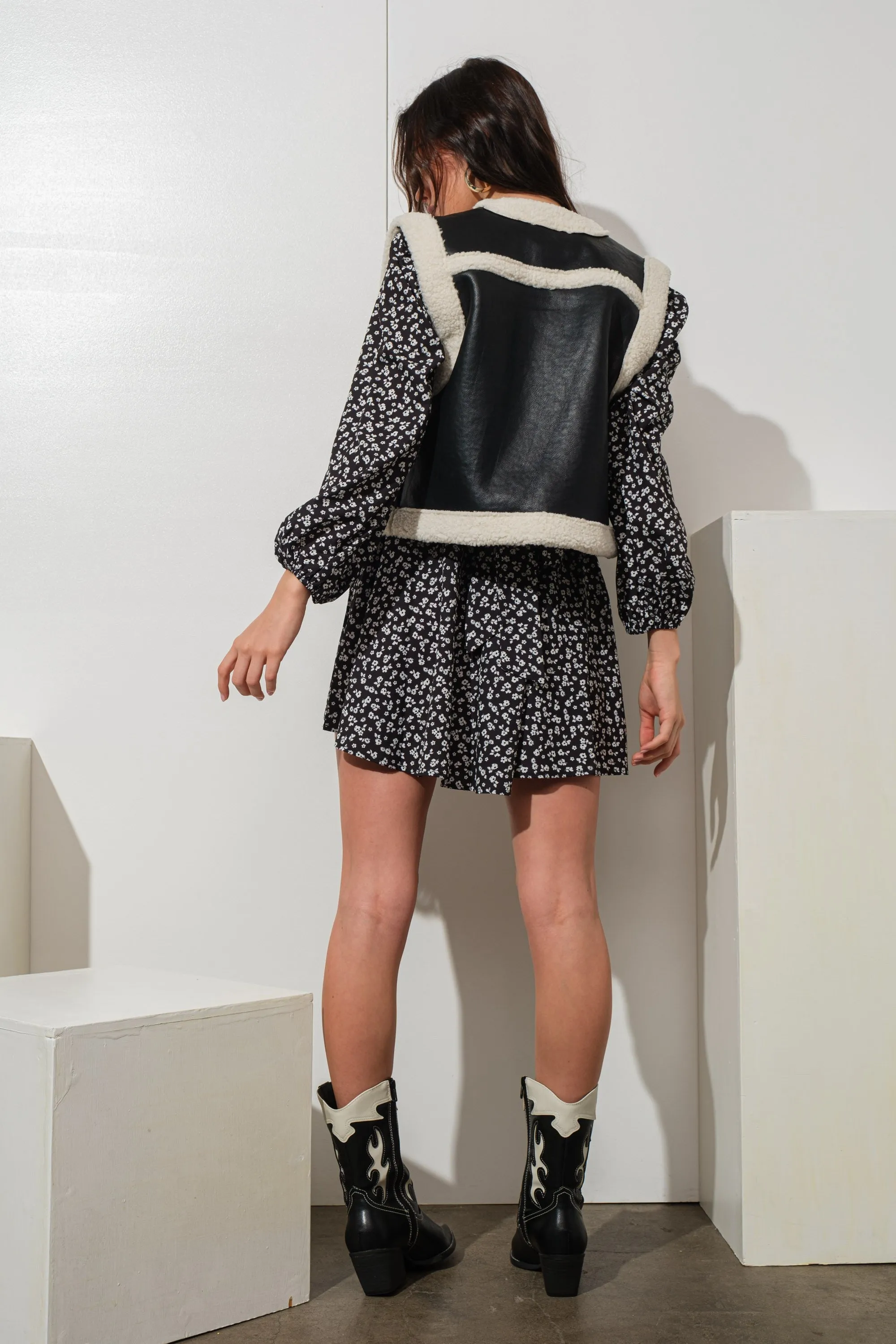 Shearling Faux Leather Vest