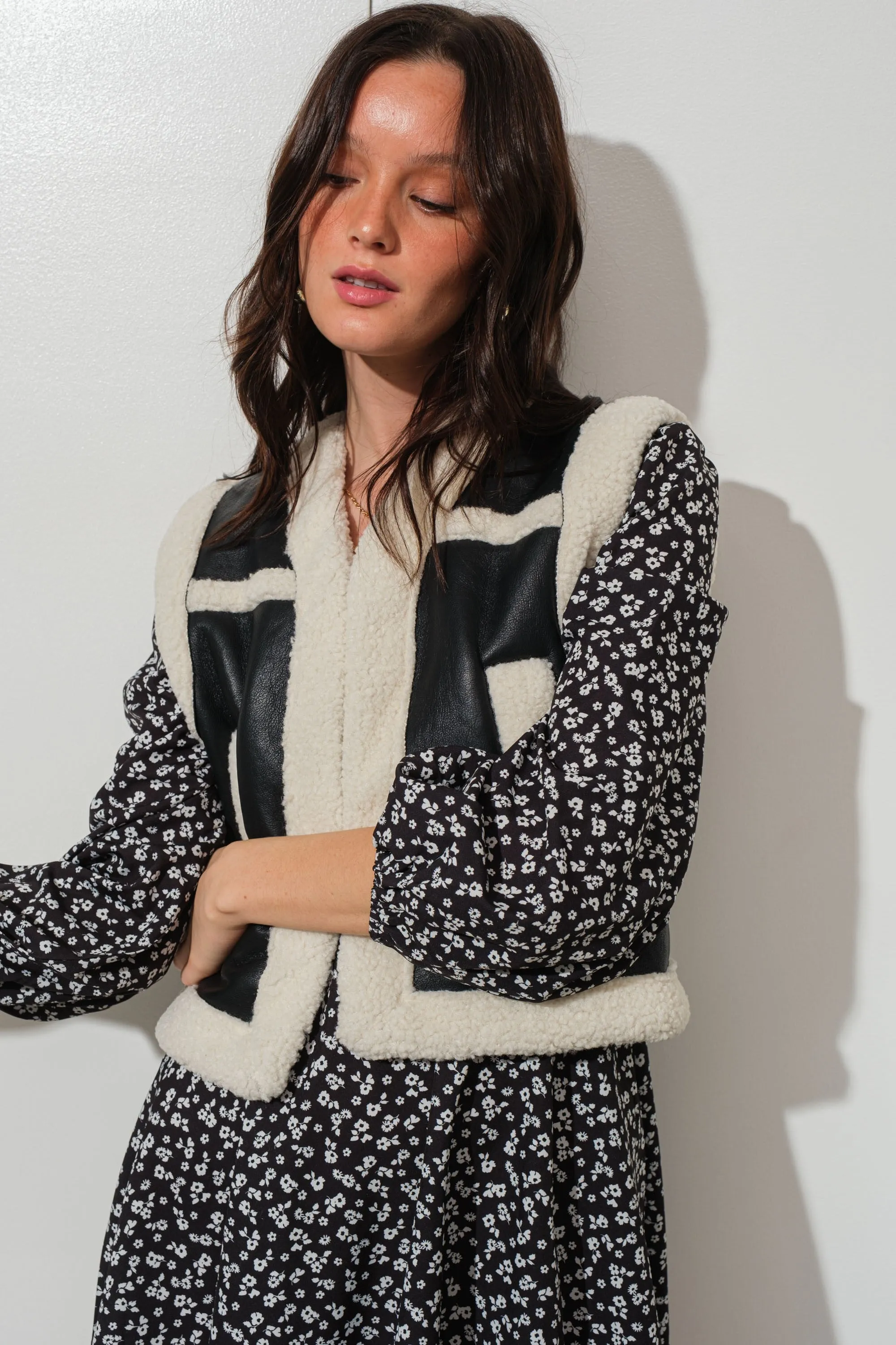 Shearling Faux Leather Vest