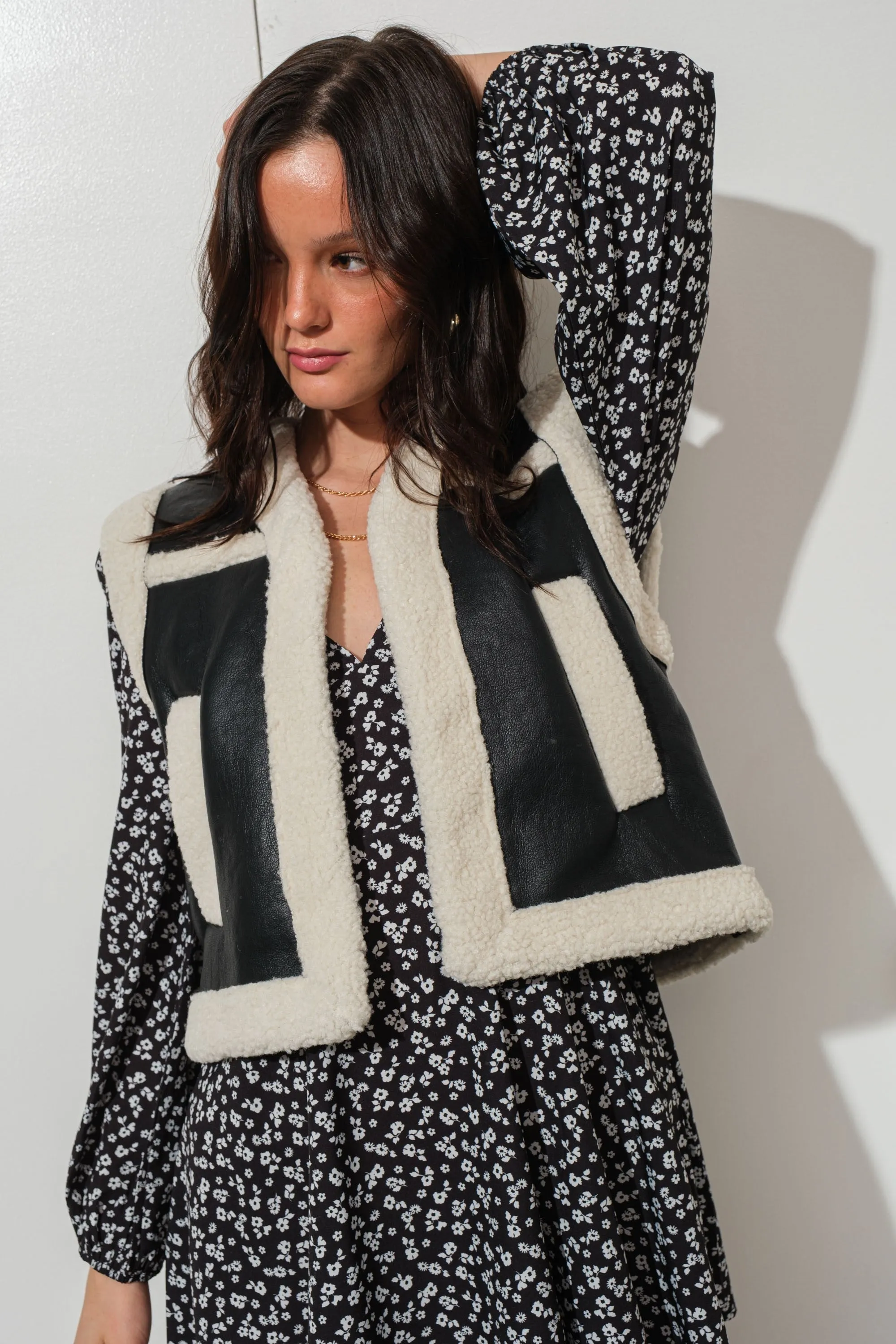 Shearling Faux Leather Vest