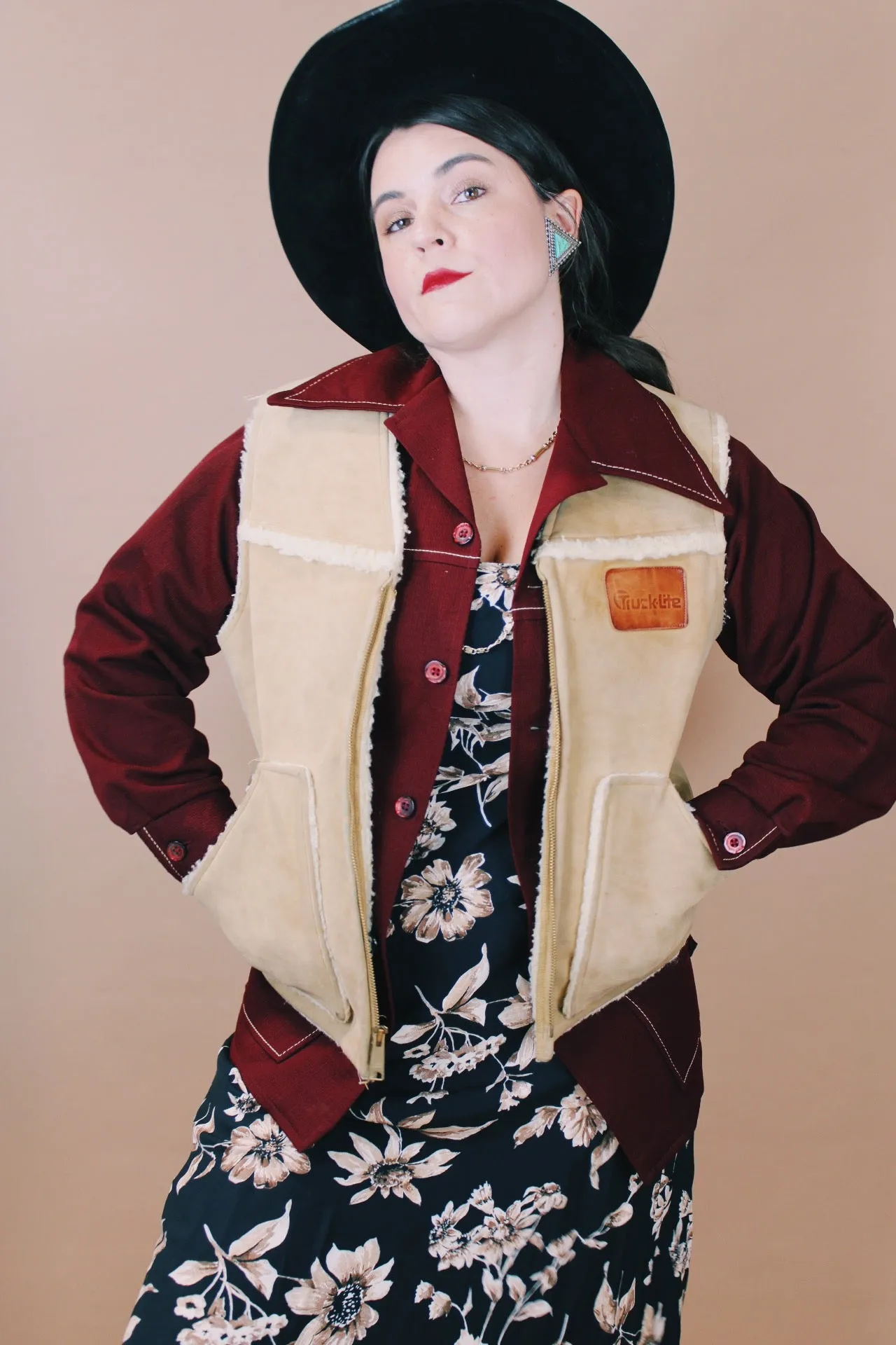 Shearling Lined Suede Vest
