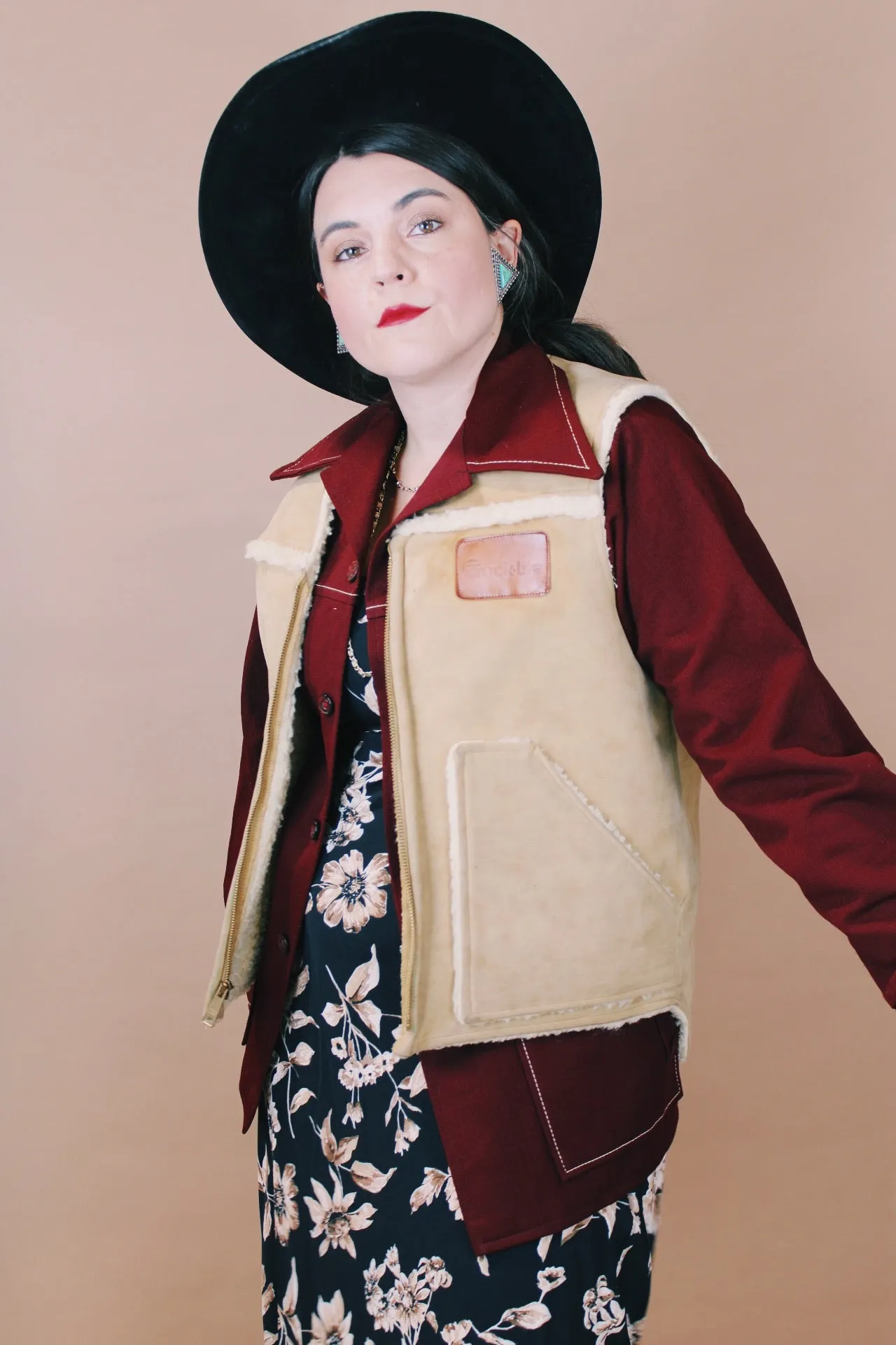 Shearling Lined Suede Vest
