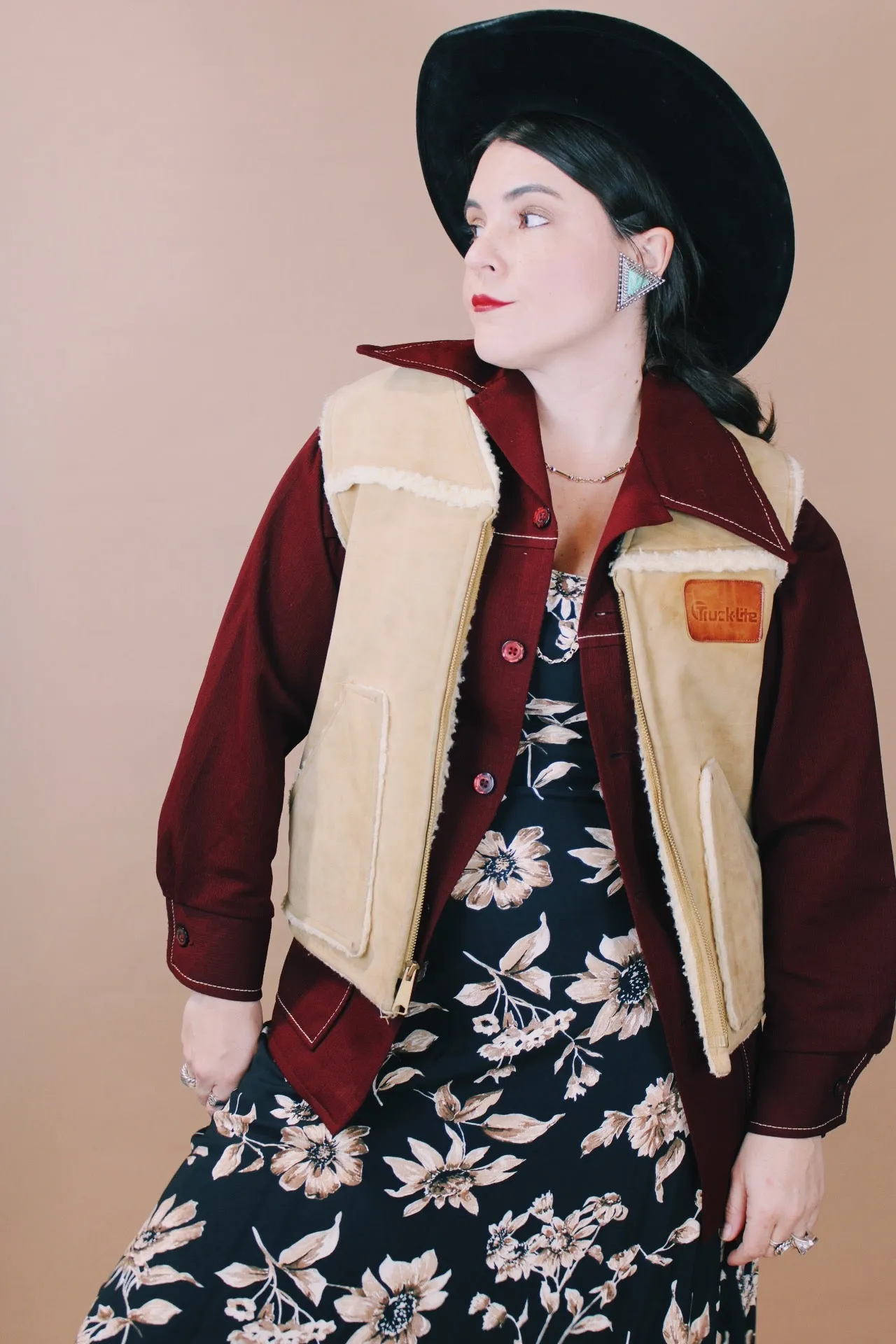 Shearling Lined Suede Vest