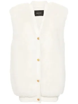 shearling sleeveless cardigan