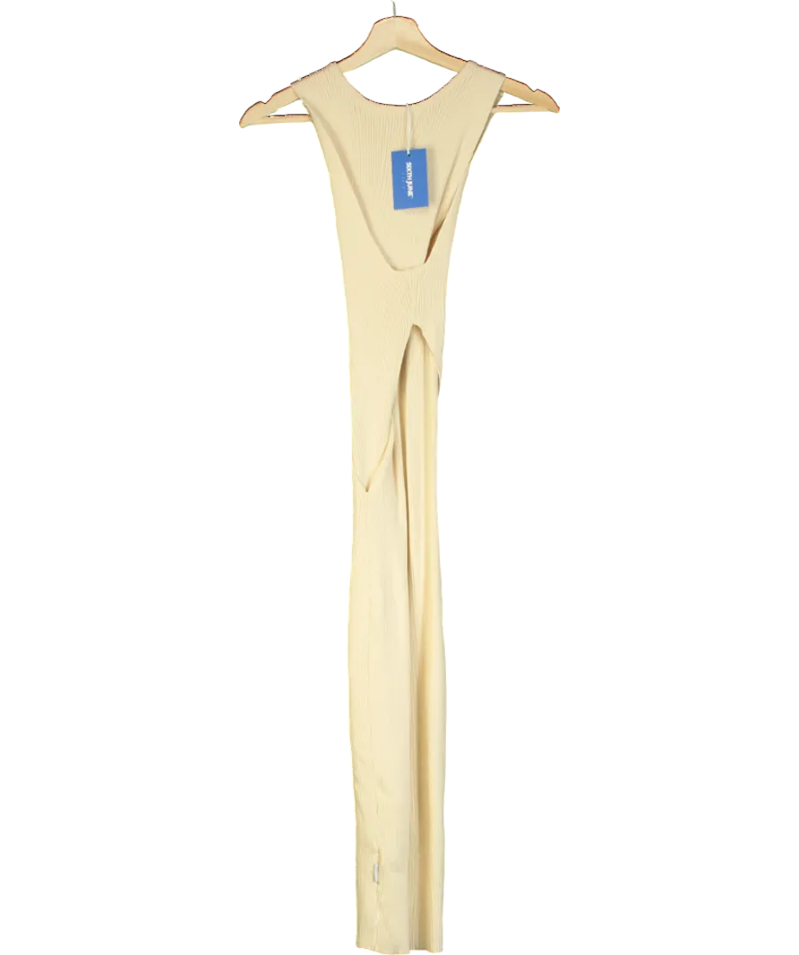 Sixth June Beige Knitted Cut Out Twist Midi Dress UK S