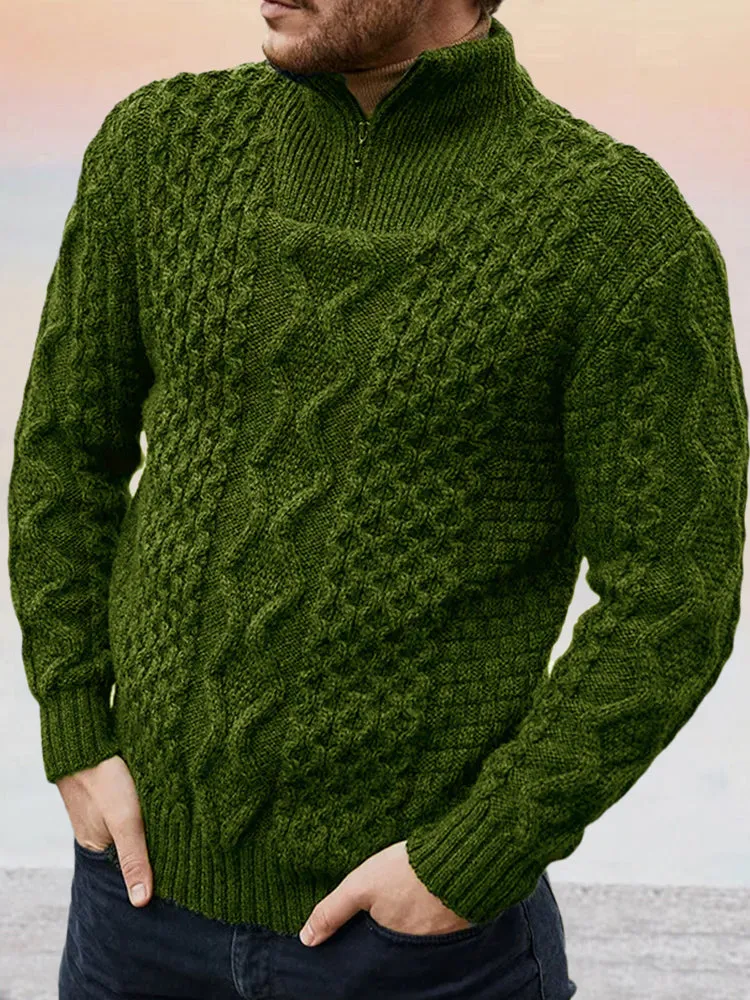 Stylish Cable Knit Turtleneck Sweater