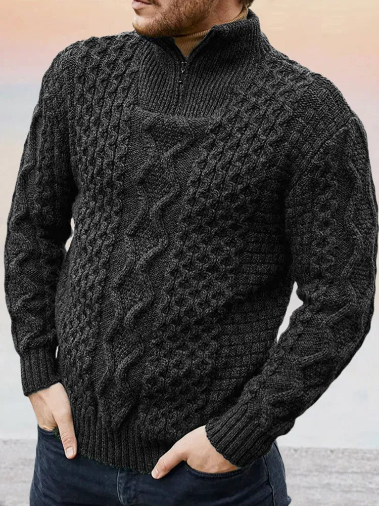 Stylish Cable Knit Turtleneck Sweater