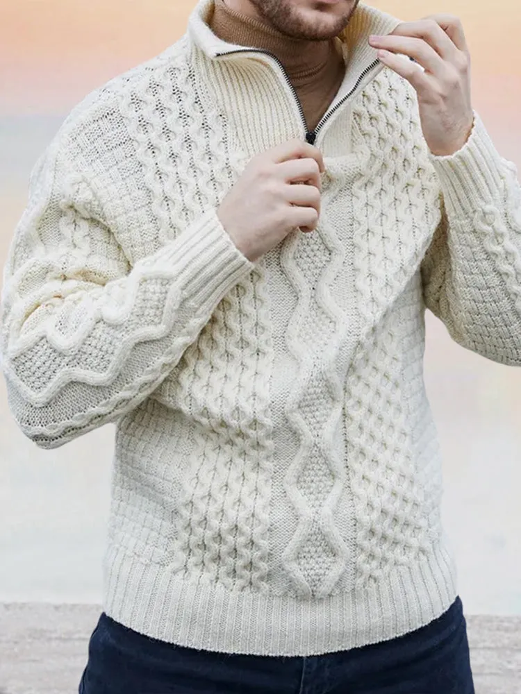 Stylish Cable Knit Turtleneck Sweater