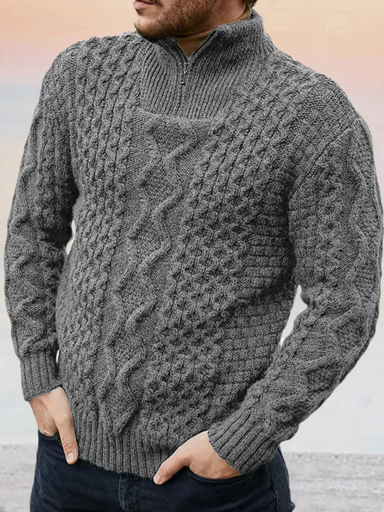Stylish Cable Knit Turtleneck Sweater