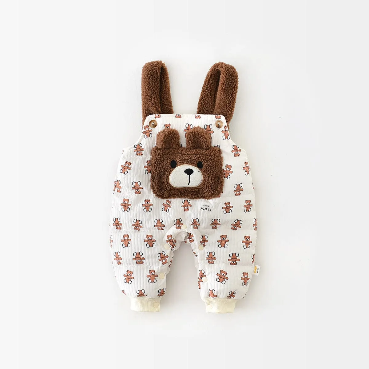 Teddy Bear Quilted Fleece Baby Romper