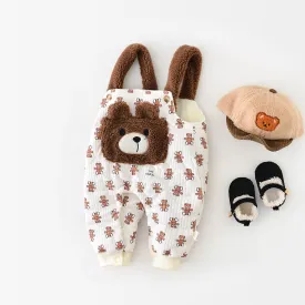 Teddy Bear Quilted Fleece Baby Romper