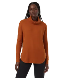 Ten Tree Ladies TreeWaffle Turtleneck LS Top