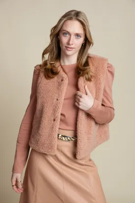 The Poppy Shearling Vest | Mocha