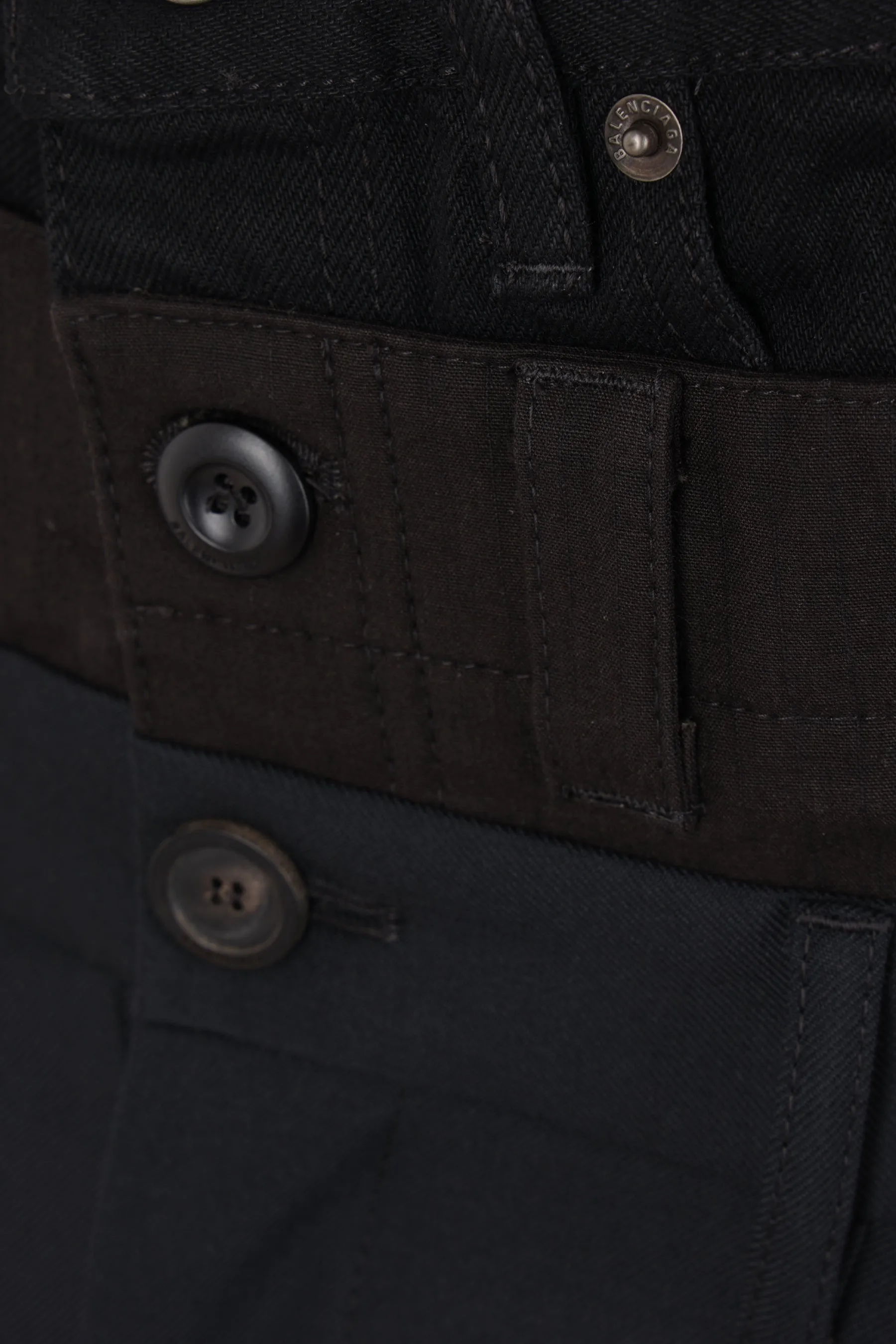 Triple Waistband Twill Wool Trousers