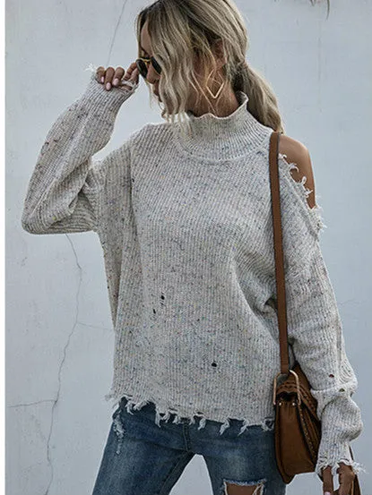 Turtleneck Off-shoulder Sweater