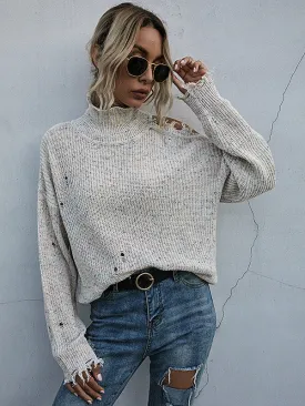 Turtleneck Off-shoulder Sweater