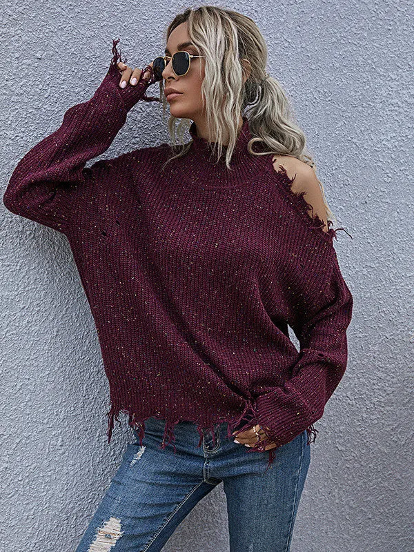 Turtleneck Off-shoulder Sweater