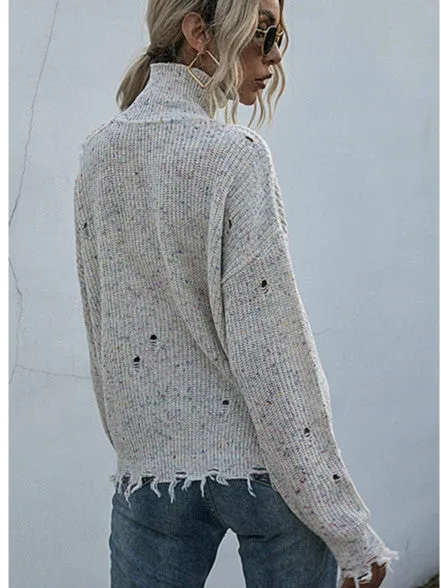 Turtleneck Off-shoulder Sweater