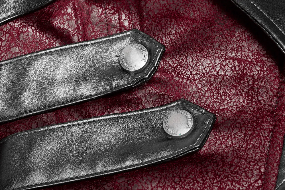 Vintage Women's Leather Punk Jacket with Straps