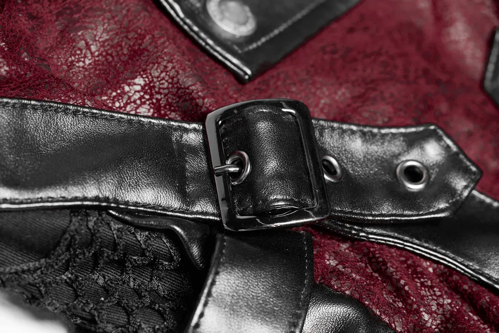 Vintage Women's Leather Punk Jacket with Straps