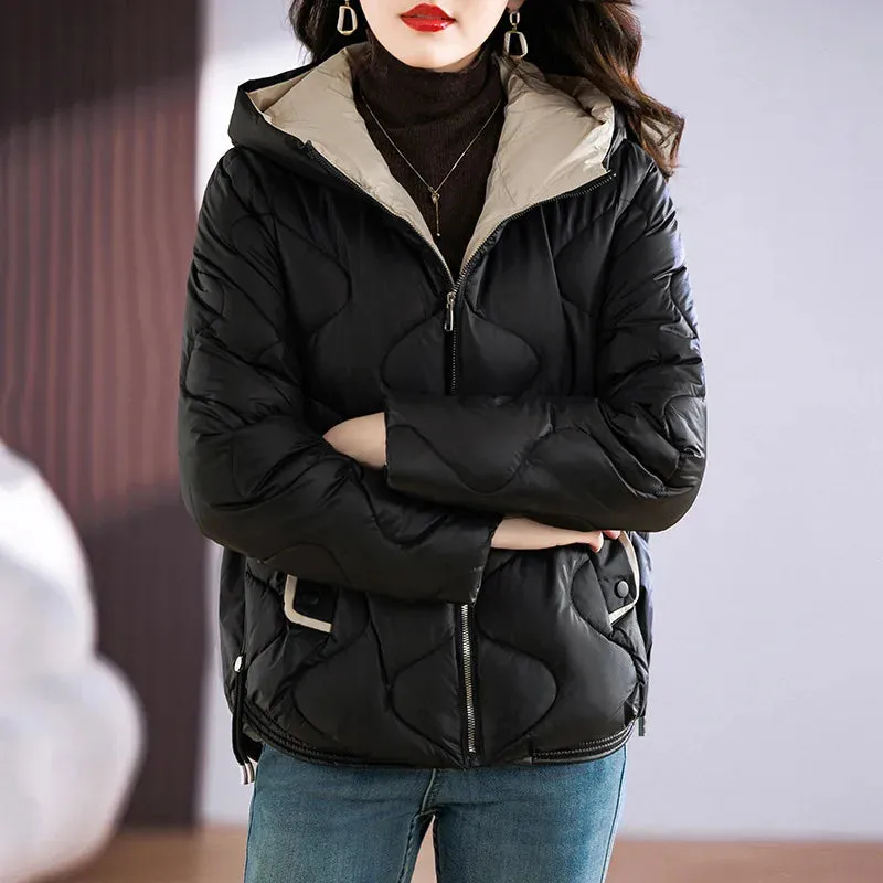 Winter Jacket Women 2023 New Outerwear Korean Clothes Women Coat Hooded Cotton Parkas Harajuku Ladies Quilted Coat Streetwear