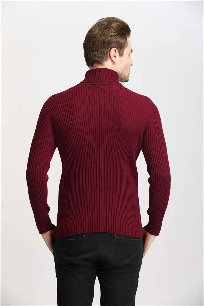 Winter Thick Warm Sweater Men Turtleneck Slim Fit Style Classic Wool Knitwear Clothes soft coat hook