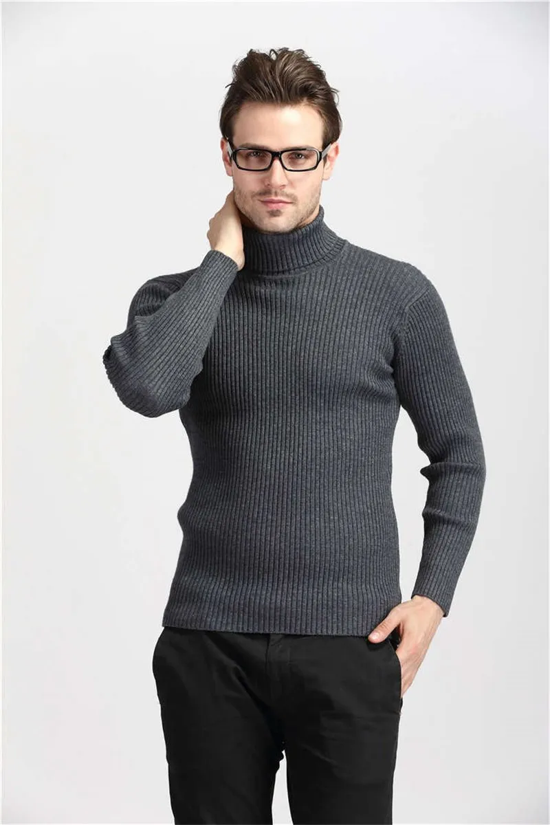 Winter Thick Warm Sweater Men Turtleneck Slim Fit Style Classic Wool Knitwear Clothes soft coat hook
