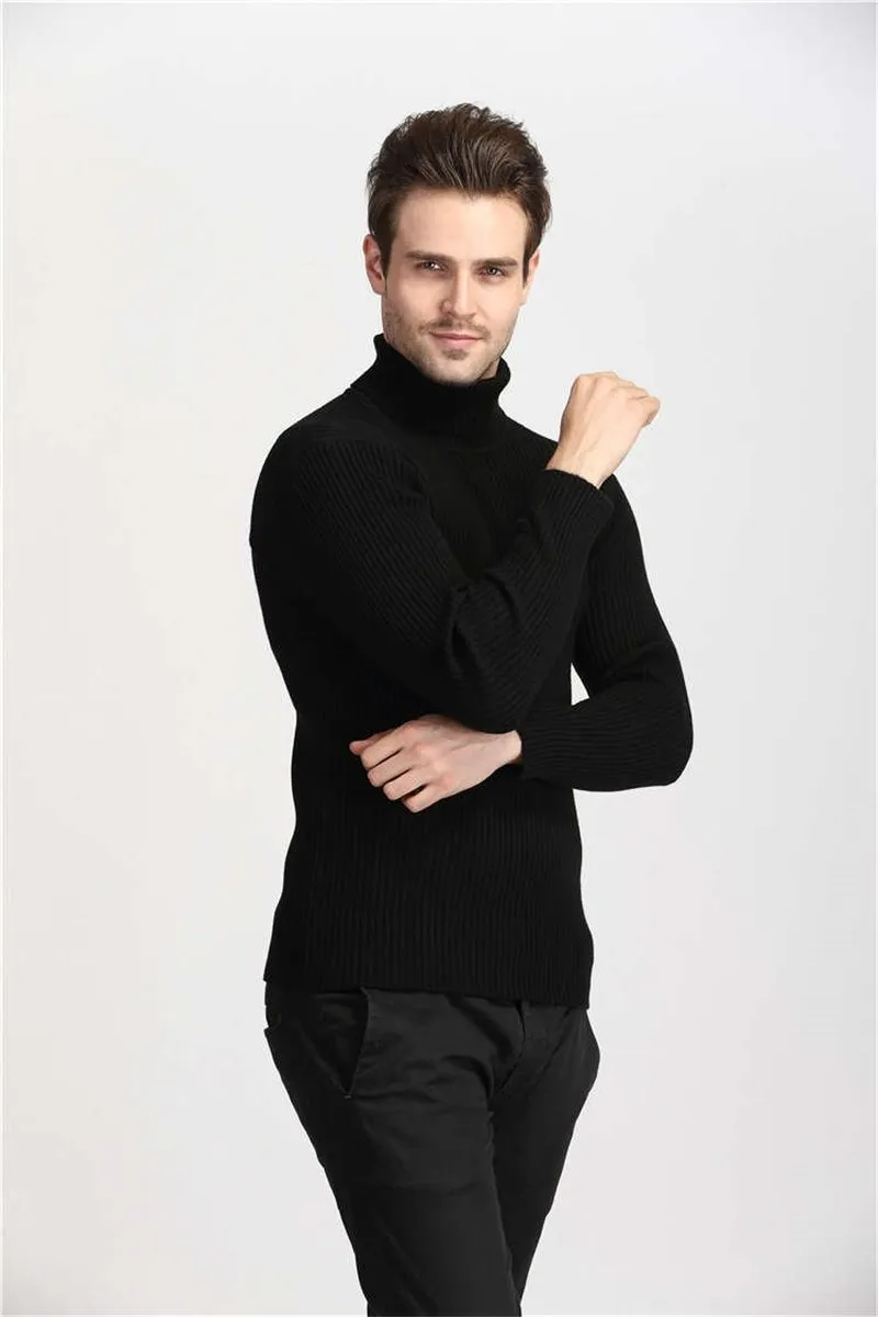 Winter Thick Warm Sweater Men Turtleneck Slim Fit Style Classic Wool Knitwear Clothes soft coat hook