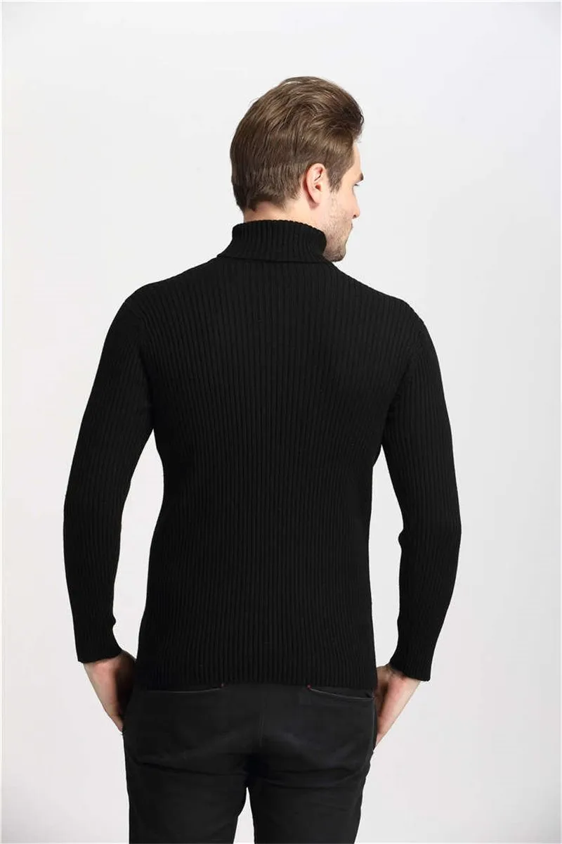 Winter Thick Warm Sweater Men Turtleneck Slim Fit Style Classic Wool Knitwear Clothes soft coat hook
