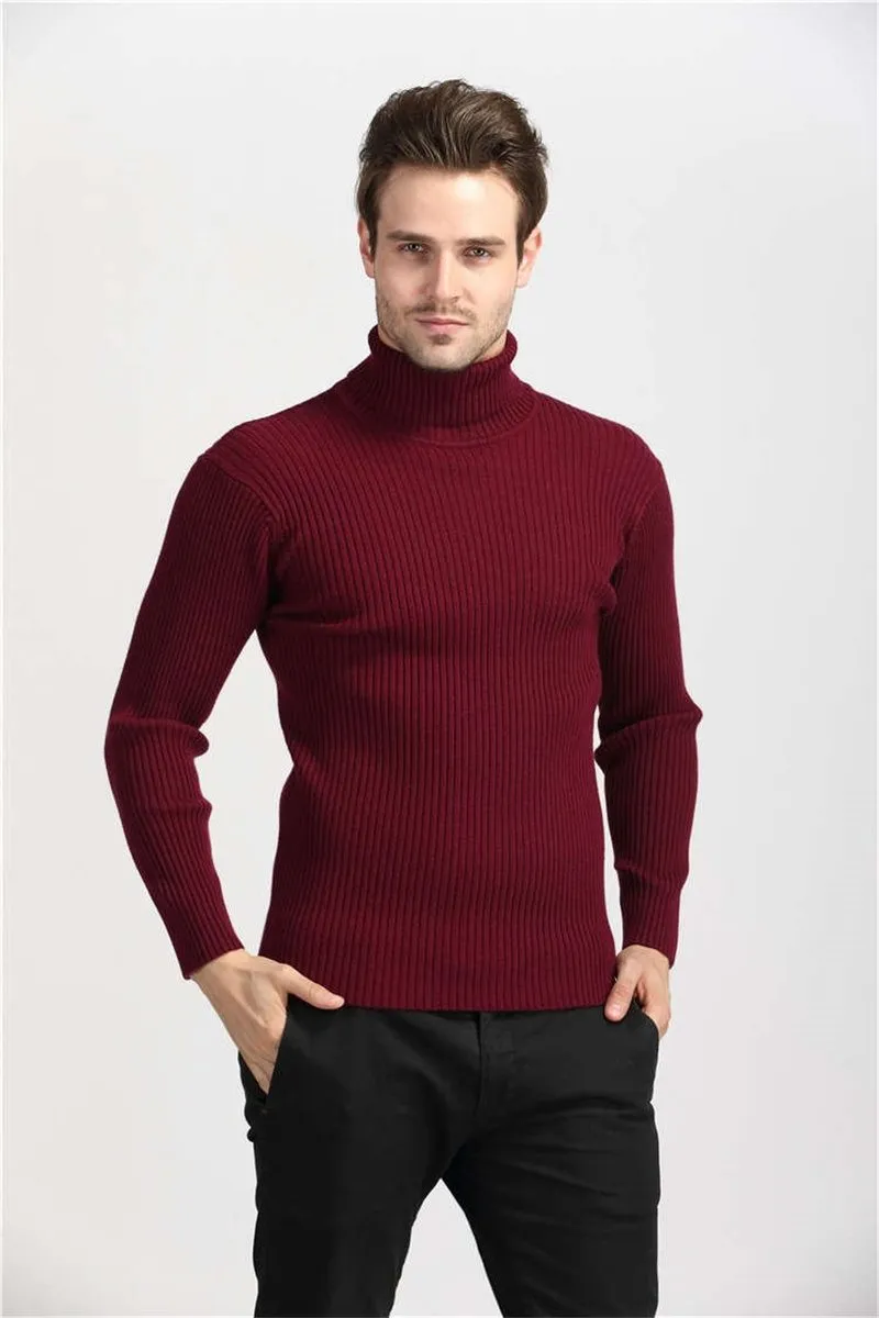 Winter Thick Warm Sweater Men Turtleneck Slim Fit Style Classic Wool Knitwear Clothes soft coat hook