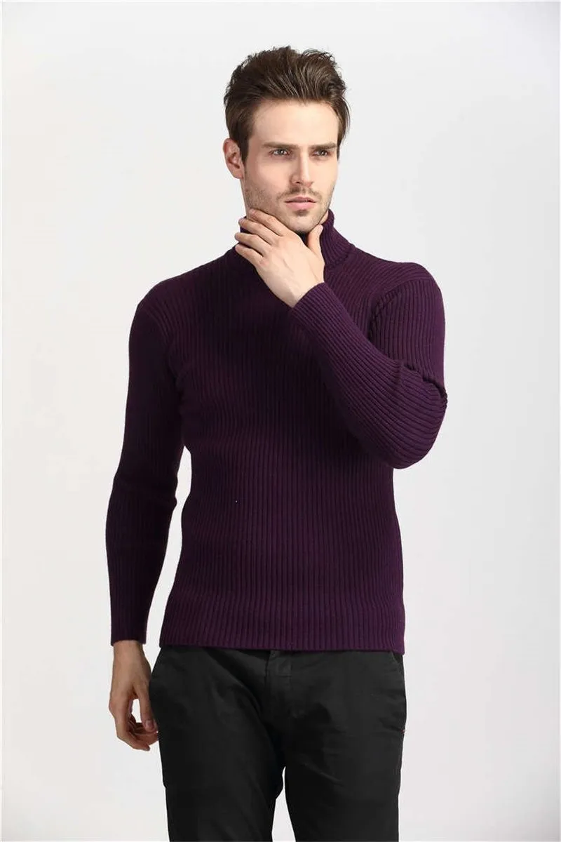 Winter Thick Warm Sweater Men Turtleneck Slim Fit Style Classic Wool Knitwear Clothes soft coat hook