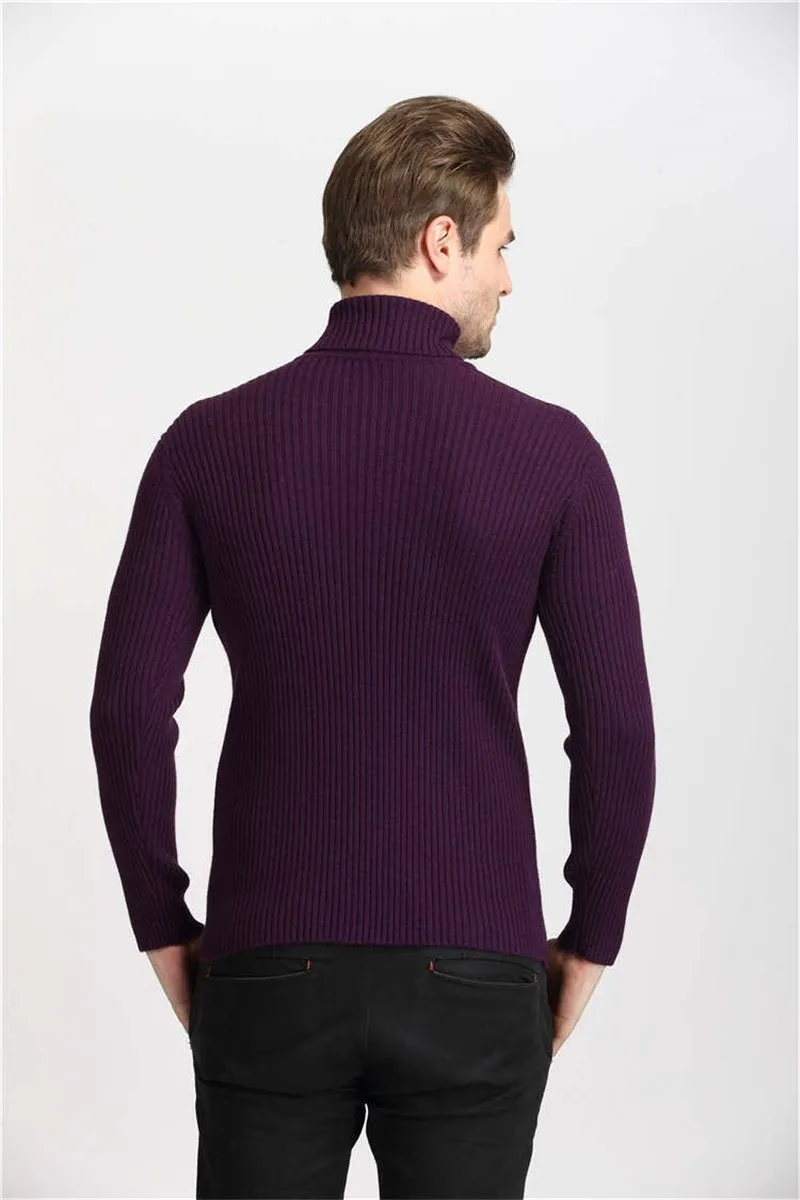 Winter Thick Warm Sweater Men Turtleneck Slim Fit Style Classic Wool Knitwear Clothes soft coat hook