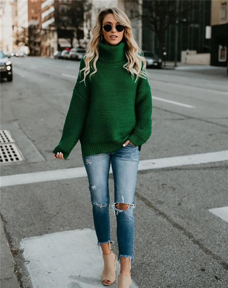 Women Turtleneck Sweaters Winter Pull Jumpers sweater