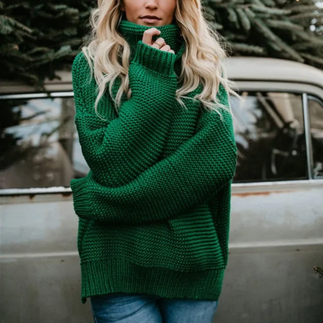 Women Turtleneck Sweaters Winter Pull Jumpers sweater