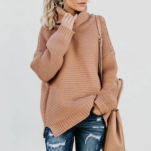 Women Turtleneck Sweaters Winter Pull Jumpers sweater