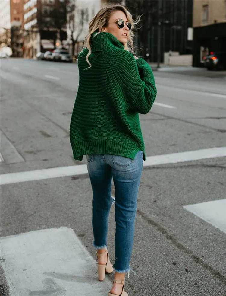 Women Turtleneck Sweaters Winter Pull Jumpers sweater