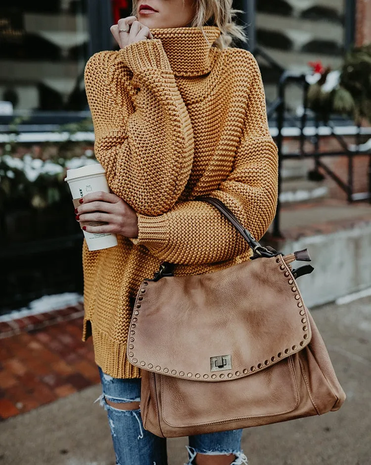 Women Turtleneck Sweaters Winter Pull Jumpers sweater