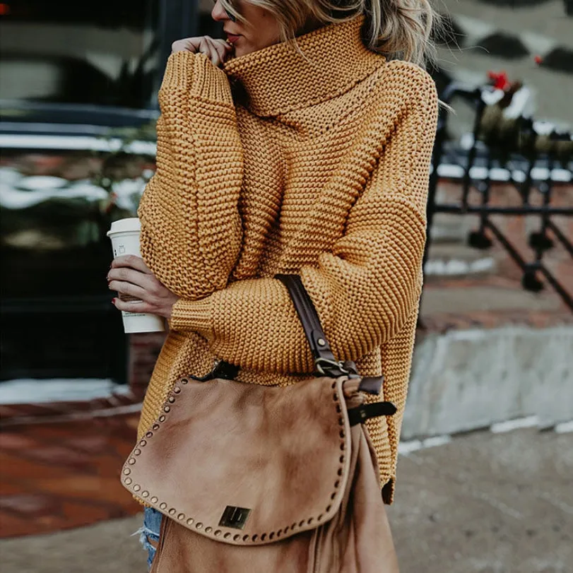 Women Turtleneck Sweaters Winter Pull Jumpers sweater