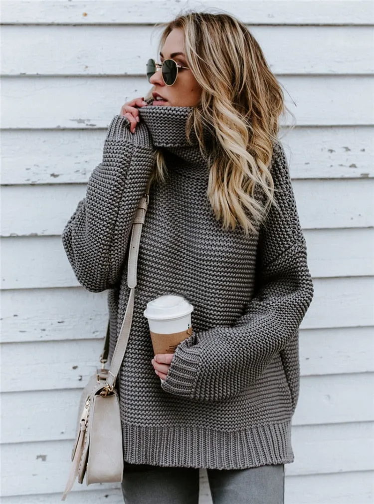 Women Turtleneck Sweaters Winter Pull Jumpers sweater